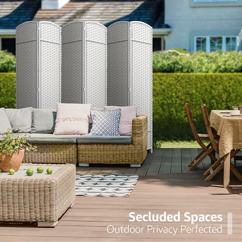 Sorbus 8-Panel Black Room Divider with Double Hinged Panels, 6 ft Tall Folding Privacy Screen