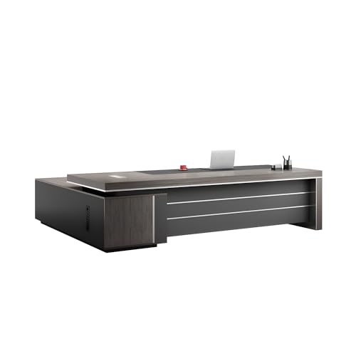 Minimalist L-Shape Executive Desk Computer Desk, Right-hand Return Wooden Executive L Shaped Desk for Home Office