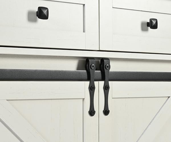 53.7" Farmhouse Kitchen Island with Drop Leaf,2 Drawers,Kitchen Storage Island with Power Outlet,Spice Rack