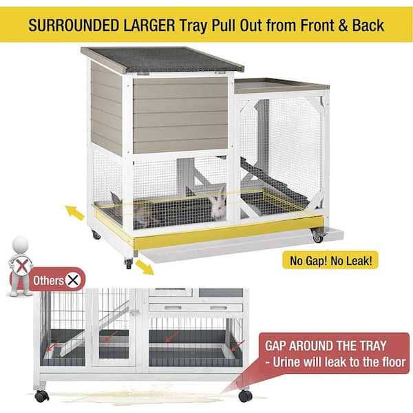Aivituvin Large Indoor Rabbit Hutch with Pull out Tray - Pet Supplies online store