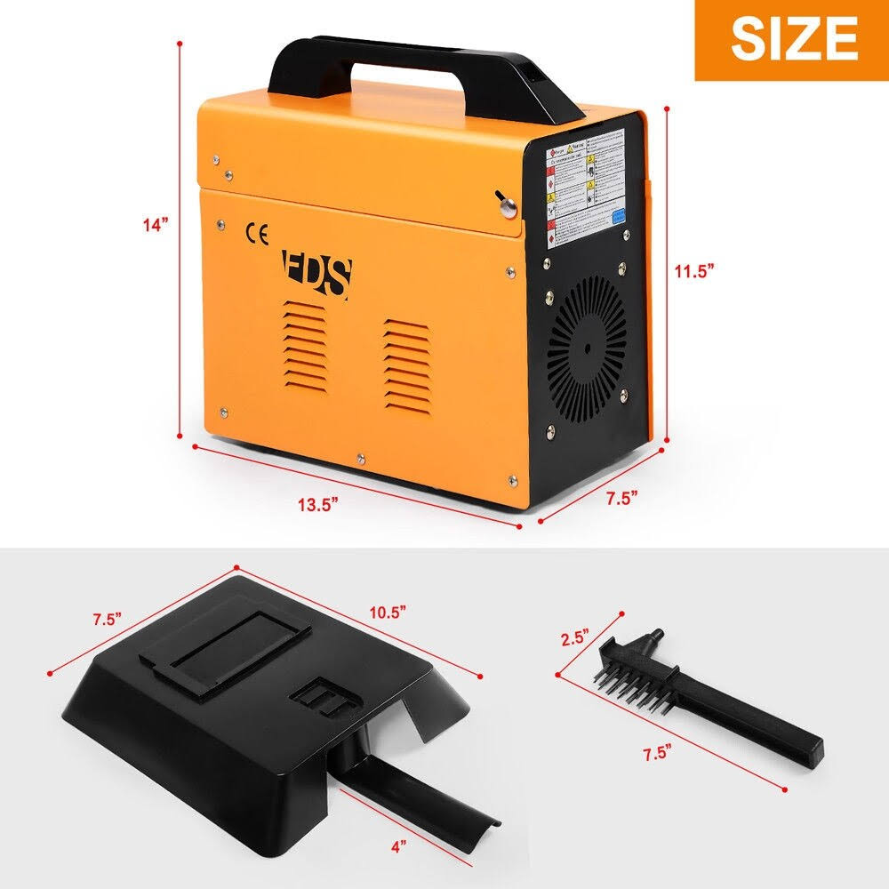 MIG 130 Welder Flux Core Wire Automatic Feed Welding Machine w/ Free - Yellow