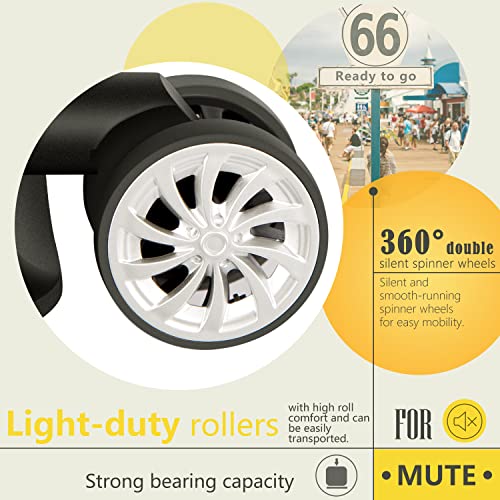 Coolife Luggage Expandable(only 28") Suitcase PC+ABS Spinner 20in 24in 28in Carry on (white grid new, L(28in))