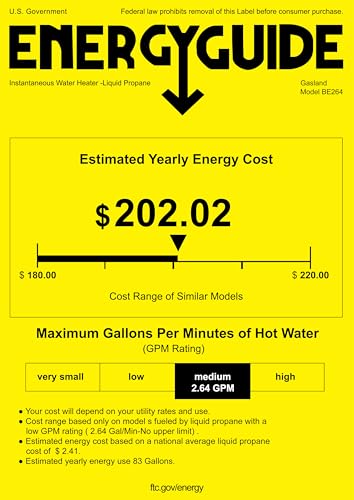 GASLAND BE158 Propane Tankless Water Heater 6L, Outdoor Portable Hot Water Heater, Overheating Protection, Easy to Install
