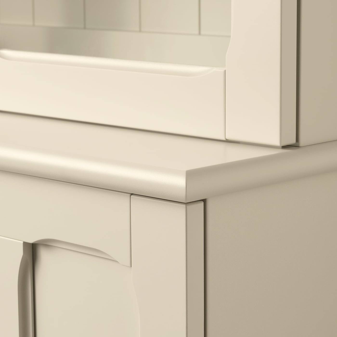 IKEA - LOMMARP Cabinet with Glass Doors, Light Beige, 33 7/8x78 3/8