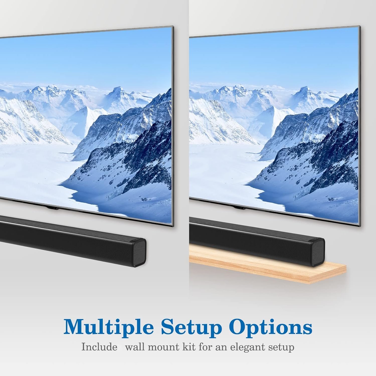 TV Soundbar, Wired & Wireless Bluetooth 5.0 Stereo Sound bar for TV, Three Equalizer Mode Audio Speaker for TV, Optical/Aux/RCA Connection