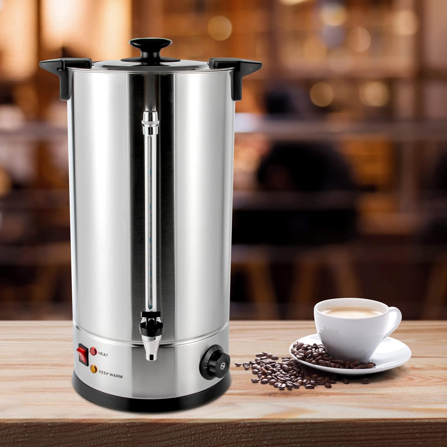 Hot Water Dispenser, 25L/6.6 gal Commercial Stainless Steel Electric Hot Water Boiler With Double-layer Barrel Wall
