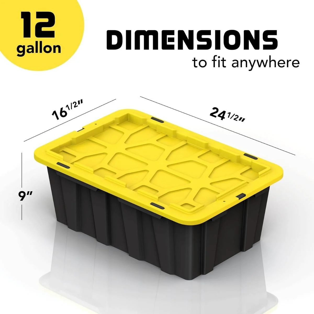 8 PACK of Medium 12 Gallon Plastic Storage Bin Tote Organizing Container with Ultra Durable Secure Latching Lids, Stackable