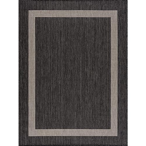 CAMILSON Outdoor Rug - Modern Area Rugs for Large Indoor and Outdoor patios, Kitchen and Hallway mats - Washable Outside Carpet (9x12, Medallion