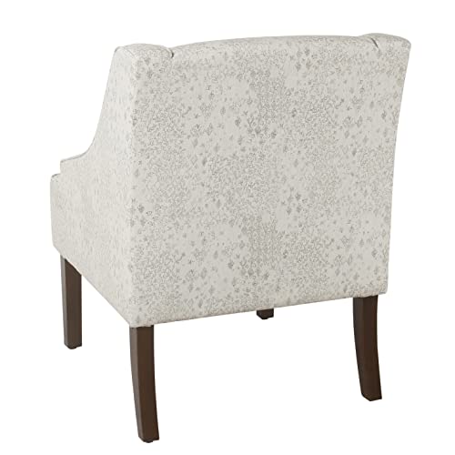 HomePop Velvet Swoop Arm Accent Chair, Suri Blue