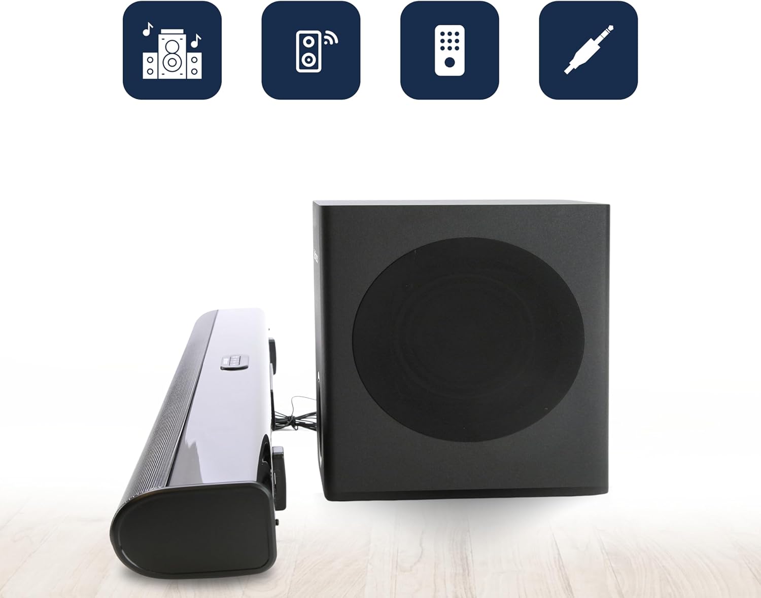 Emerson EHS-2050 37-inch Bluetooth Soundbar with Subwoofer and Remote Control