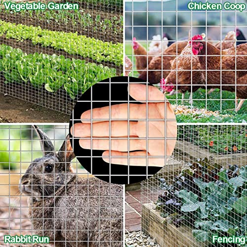 Chicken Wire Mesh for Gardening- Rust-Proof Galvanized Wire Net- Poultry Fence for Chicken, Deer, Rabbits, Safety Construction Fence