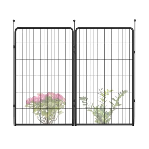 FXW Garden Fence 40in(H) x 36.0ft(L), 16 Panels Decorative Dog Fence Outdoor for The Yard – Heavy Duty Metal Animal Barrier for Dog and Rabbit
