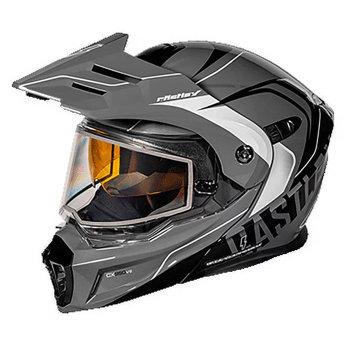 Castle X CX950 V2 Wake Modular Dual-Sport Helmet W/Electric Lens Shield Charcoal-Black Large (2024)