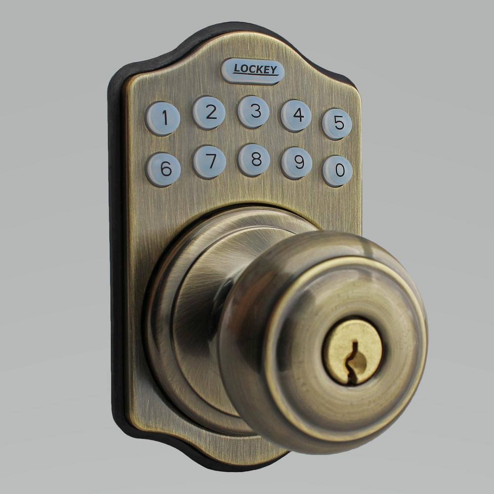 Lockey E-930-AB-R E Digital Electronic Knob Lock Remote Capable - Antique Brass