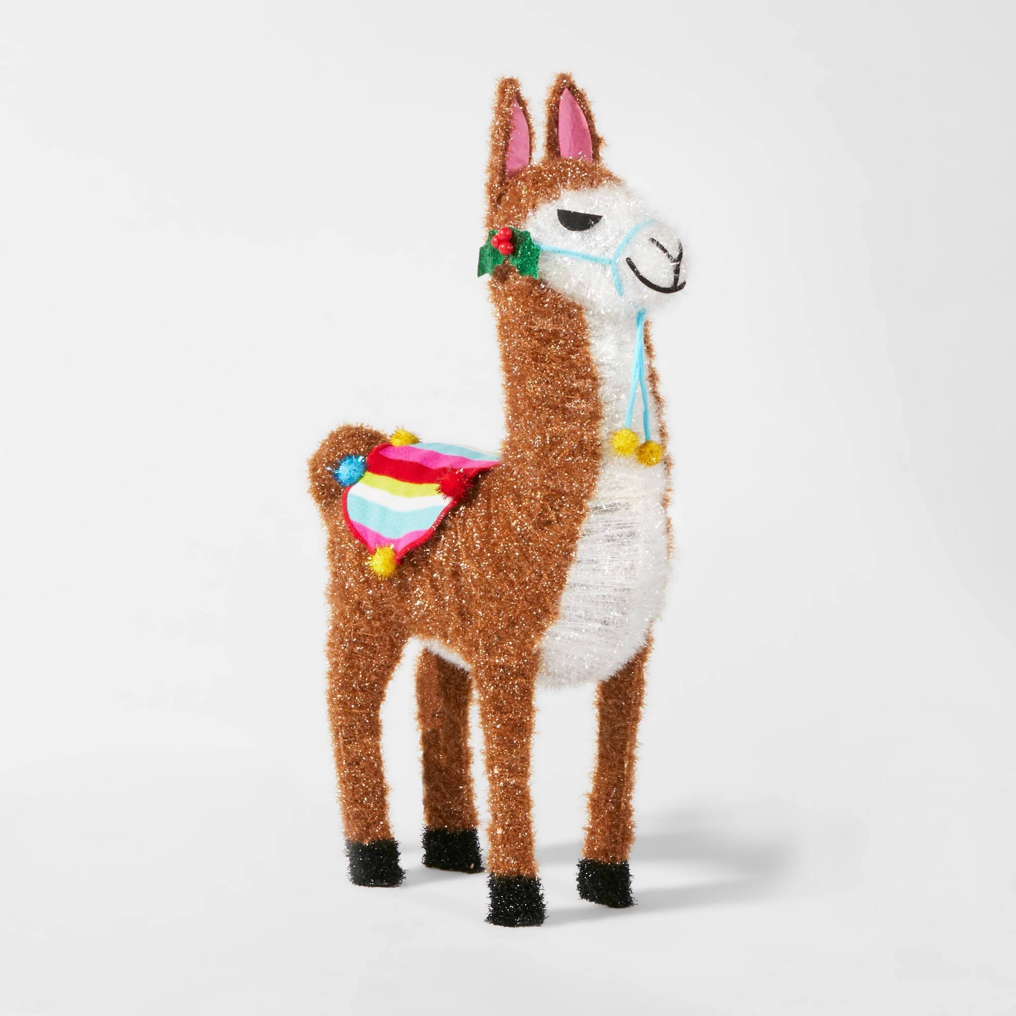 Tinsel Llama with 70 Incandescent Lights - Wondershop