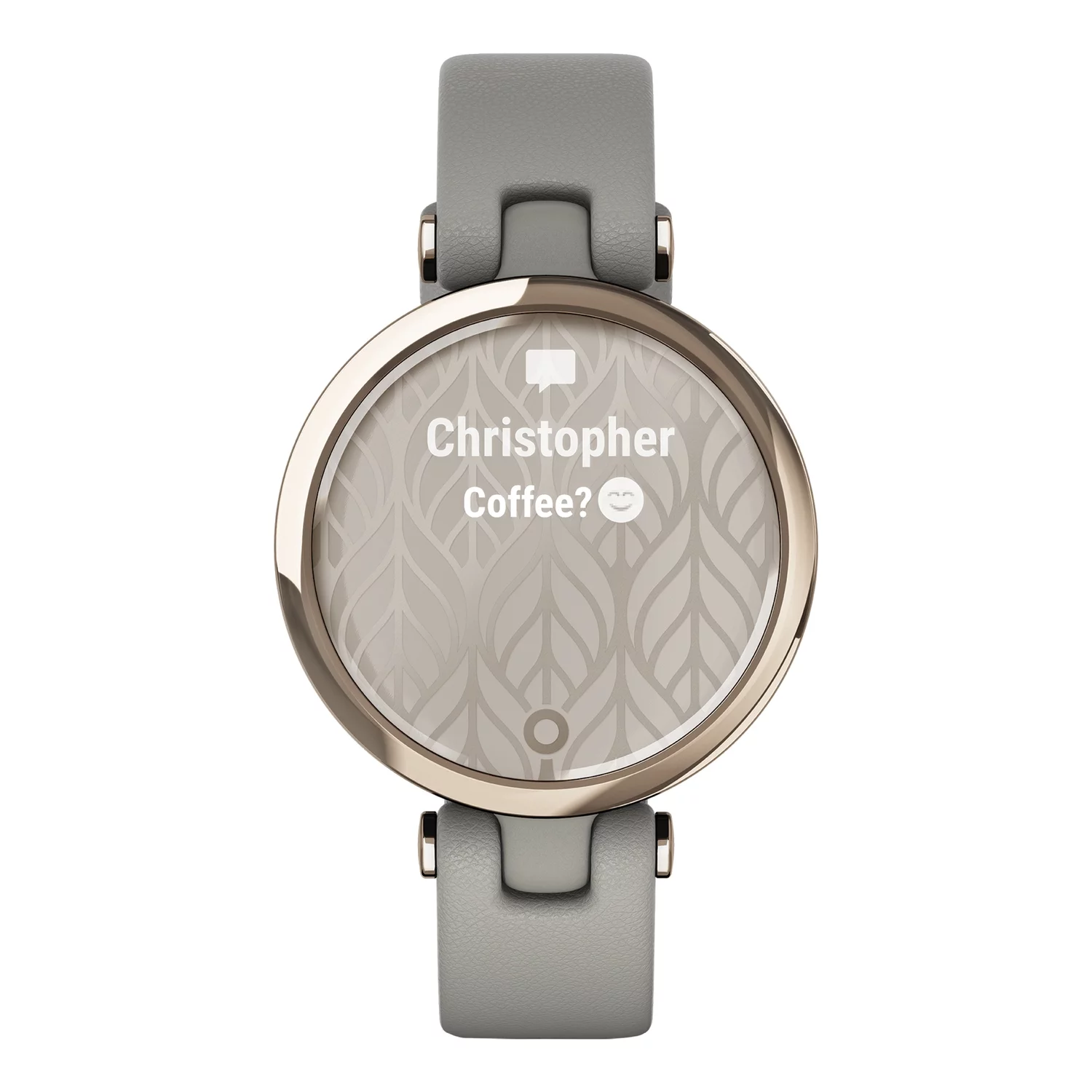 Garmin Lily Classic Edition Smartwatch (Cream Gold Bezel with Braloba Gray Case and Italian Leather Band), 010-02384-A2