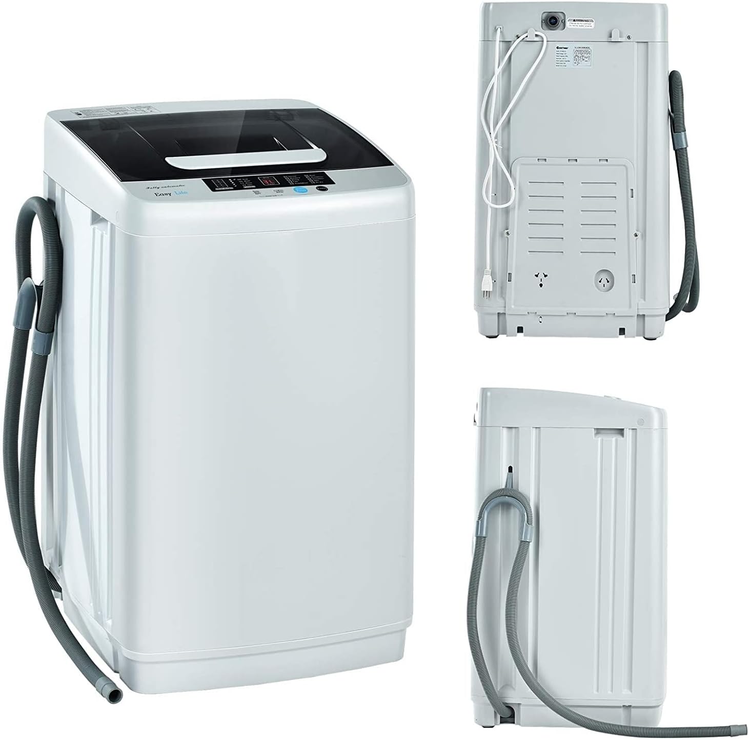 FUTADA Full Automatic Washing Machine, 2 in 1 Portable Laundry Washer, 8.8 Lbs Washer & Dryer Combo w/Built-in Barrel Light, LED Display