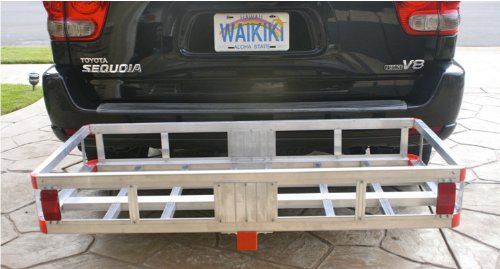 MaxxHaul 70108 Aluminum Cargo Carrier With High Side Rails- Trailer Hitch Mount For RV's, Trucks, SUV's, Vans, Cars With 2" Hitch Receiver