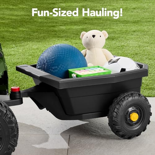 Best Choice Products Kids 12V Electric Ride On UTV Car and Trailer w/Parent Control, LED Lights, 2 Speeds, Bluetooth - Black