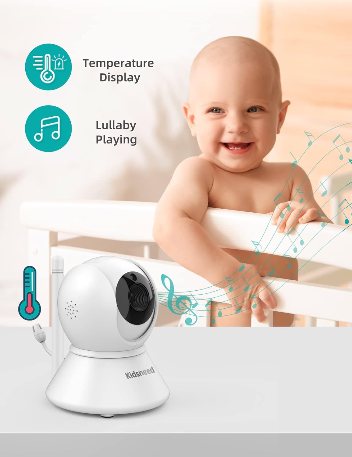 Baby Monitor with Camera and Audio - 3.5 Inch Video Baby Monitor with Remote Control Pan& Tilt &Zoom Camera, Two-Way Audio, Night Vision