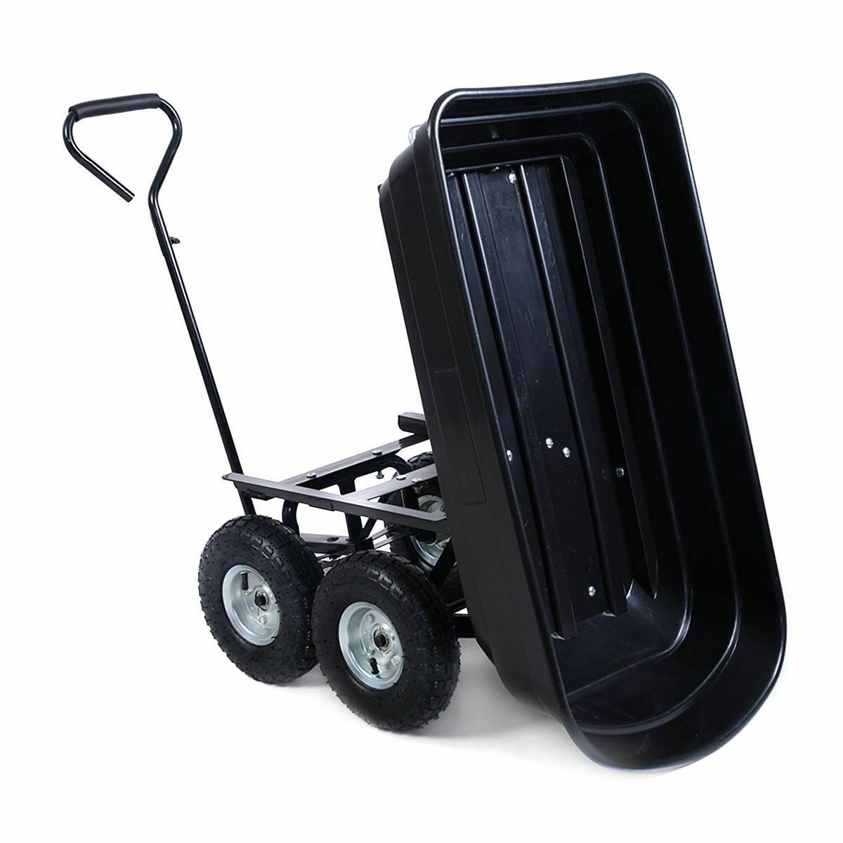 Giantex 660lbs Garden Dump Cart Dumper Wagon Carrier Wheel Barrow Air Tires Heavy Duty