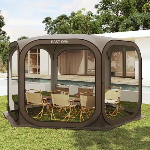 EAST OAK Screen House Tent Pop-Up, Portable Screen Room Canopy Instant Screen Tent 10 x 10 FT with Carry Bag for Patio, Backyard