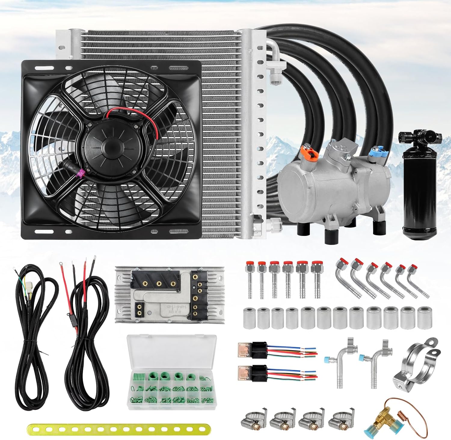 12V automobile air conditioner electric compressor, applicable to refitting automobile air conditioning system