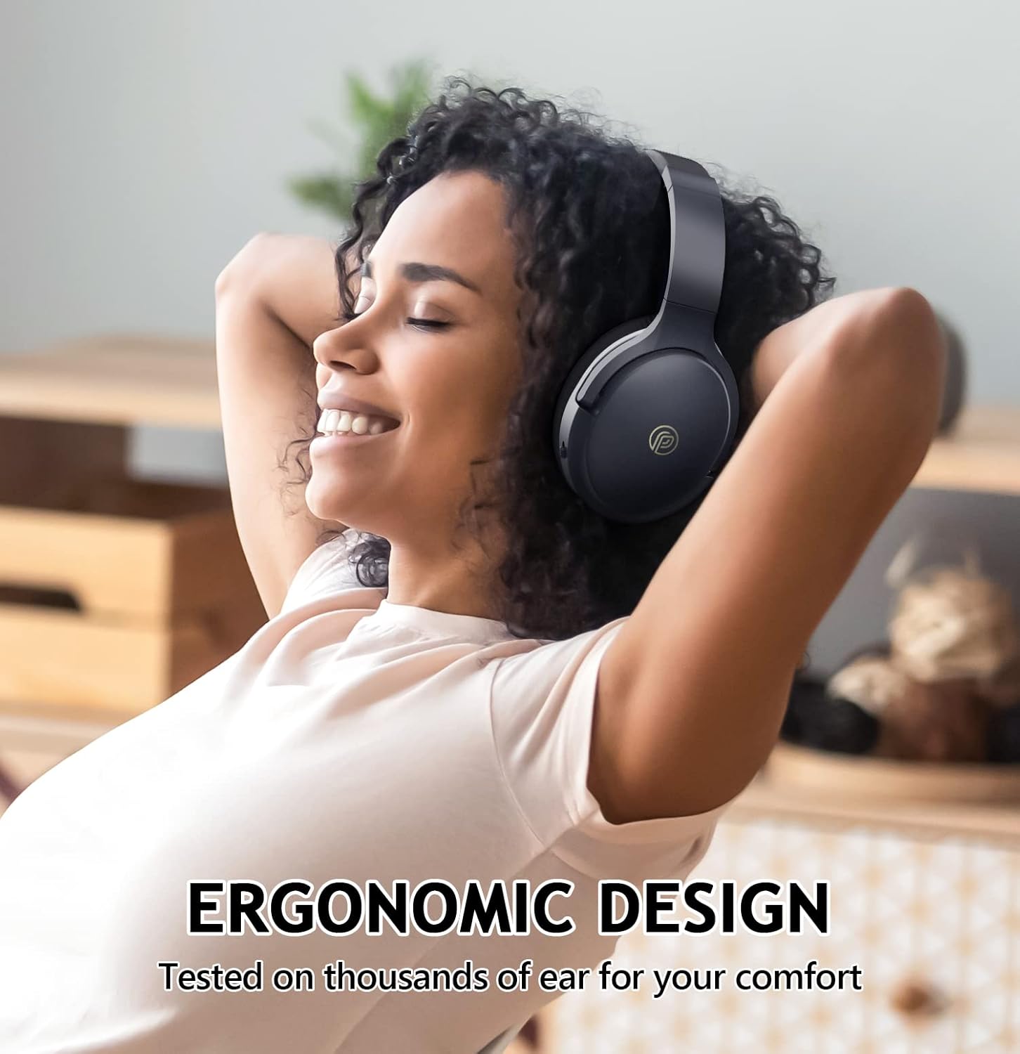 Noise Cancelling Headphones, Bluetooth Headphones with Microphone 50H Playtime Wireless Over-ear Headphones, CVC 8.0