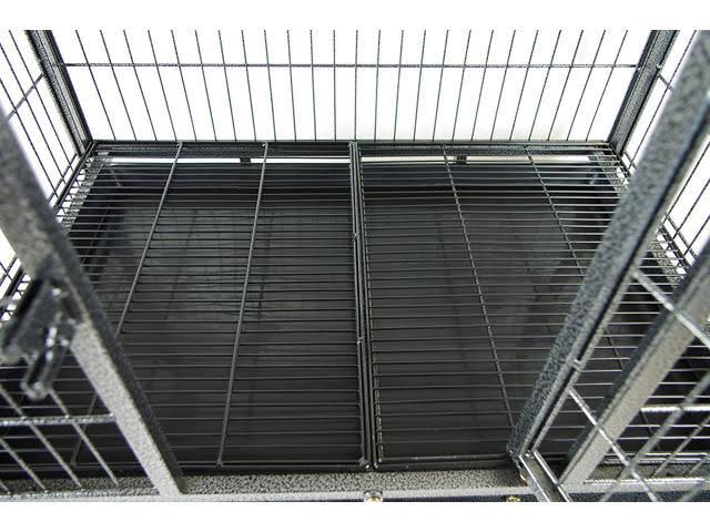 Homey Pet New 31x22 Pet Crate and Durable Plastic Black Tray (Cage)