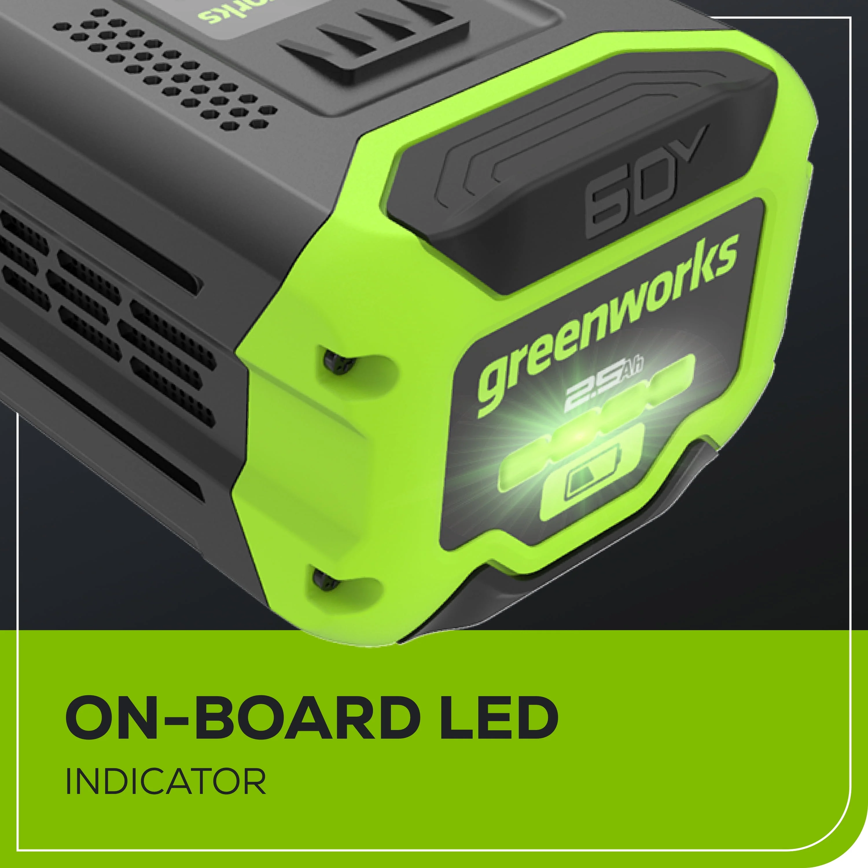 Greenworks 60 Volt 2.5 Ah Battery 1807202