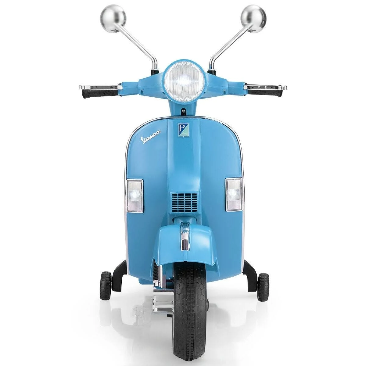 6V Kids Ride on Vespa Scooter Motorcycle with Headlight Blue