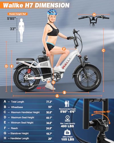 W Wallke AWD Dual Motor Electric Bike for Adults, UL2849 Certified, 48V 60Ah Battery Cell Brand Sam-Sung, Long Range 200 Miles 35MPH Fast Ebike