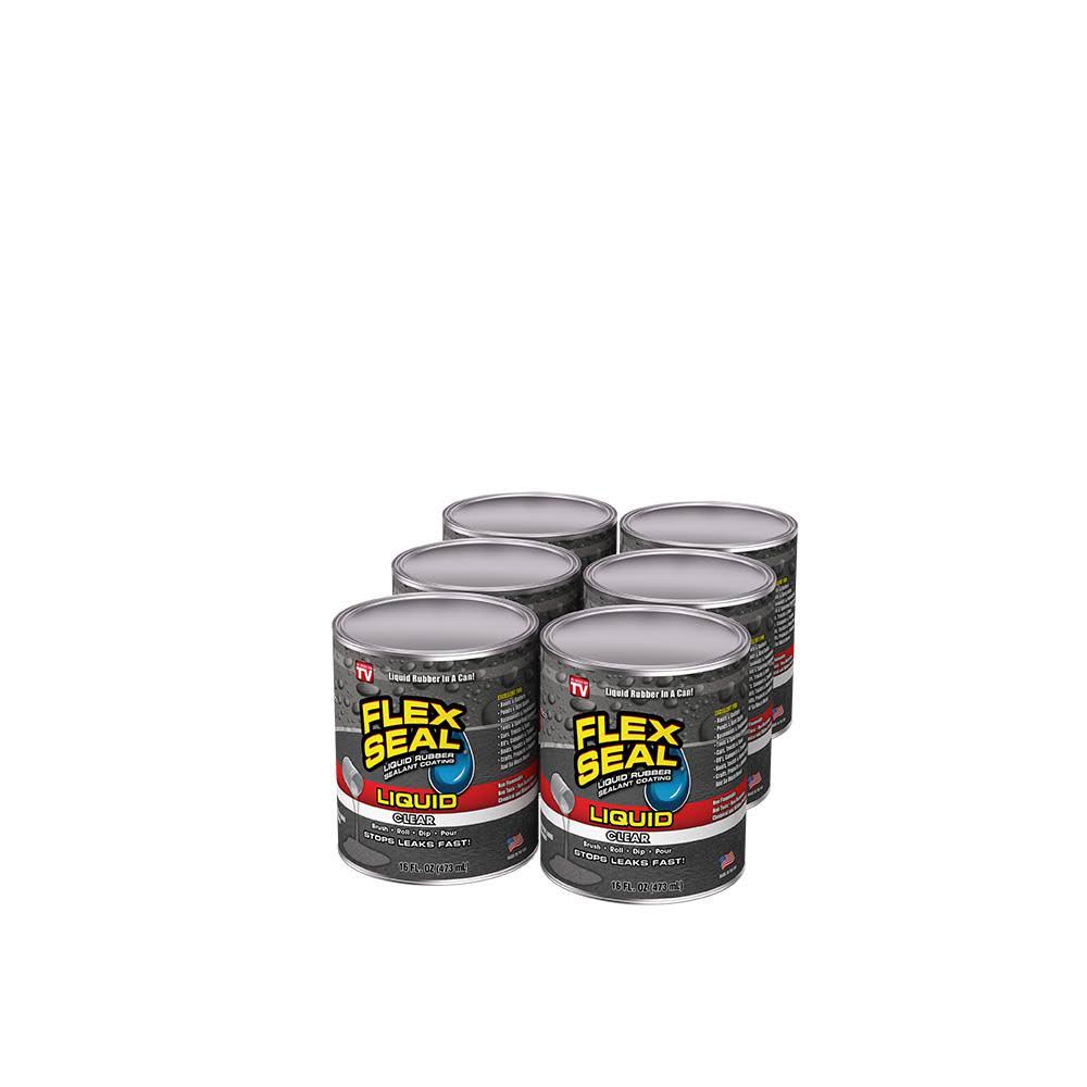 Flex Seal Family of Products Flex Seal Liquid Clear 1 Pt. Liquid Rubber Sealant Coating (6-Piece)