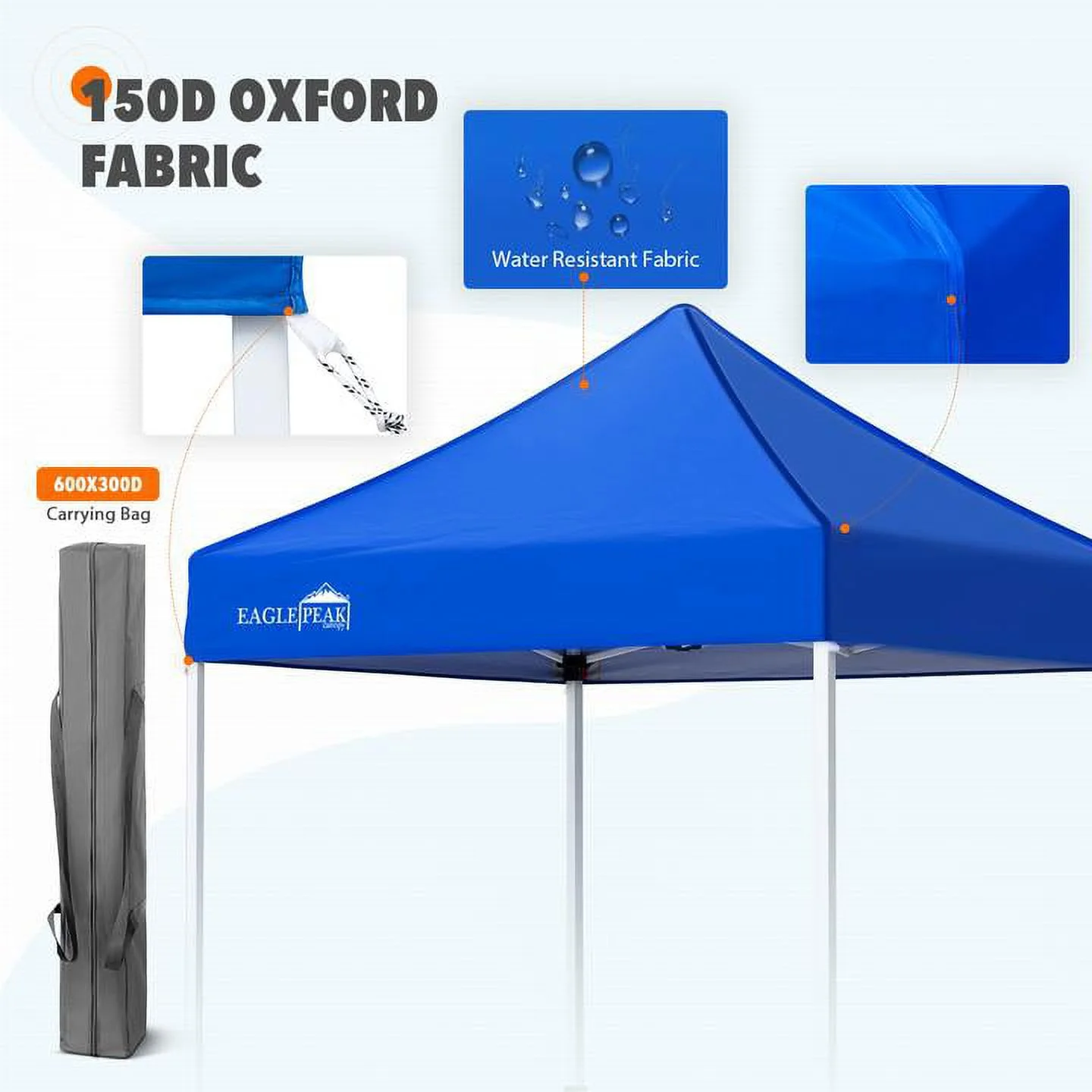 EAGLE PEAK 5x5ft Pop Up Canopy Tent Instant Outdoor Canopy Easy Set-up Straight Leg Folding Shelter