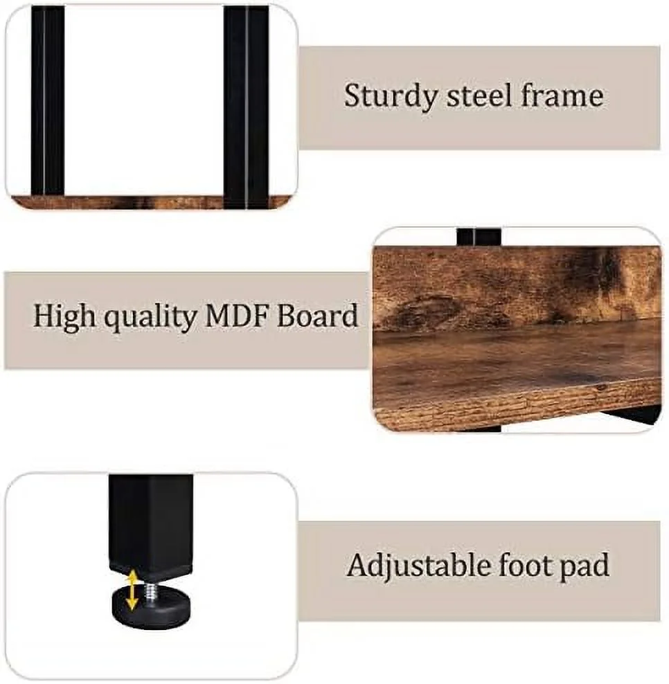 HOOMHIBIU Oak 7-Tier Tall Corner Bookshelf  L-Shaped Corner Bookcase with Open   Modern Bookshelf Organizer for Home Office  Industrial Book  for