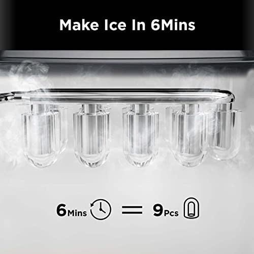 Nugget Ice Maker Countertop, Silonn Chewable Pellet Ice Machine with Self-Cleanin Function, 33lbs/24H Portable Ice Makers for Home Kitchen Officce