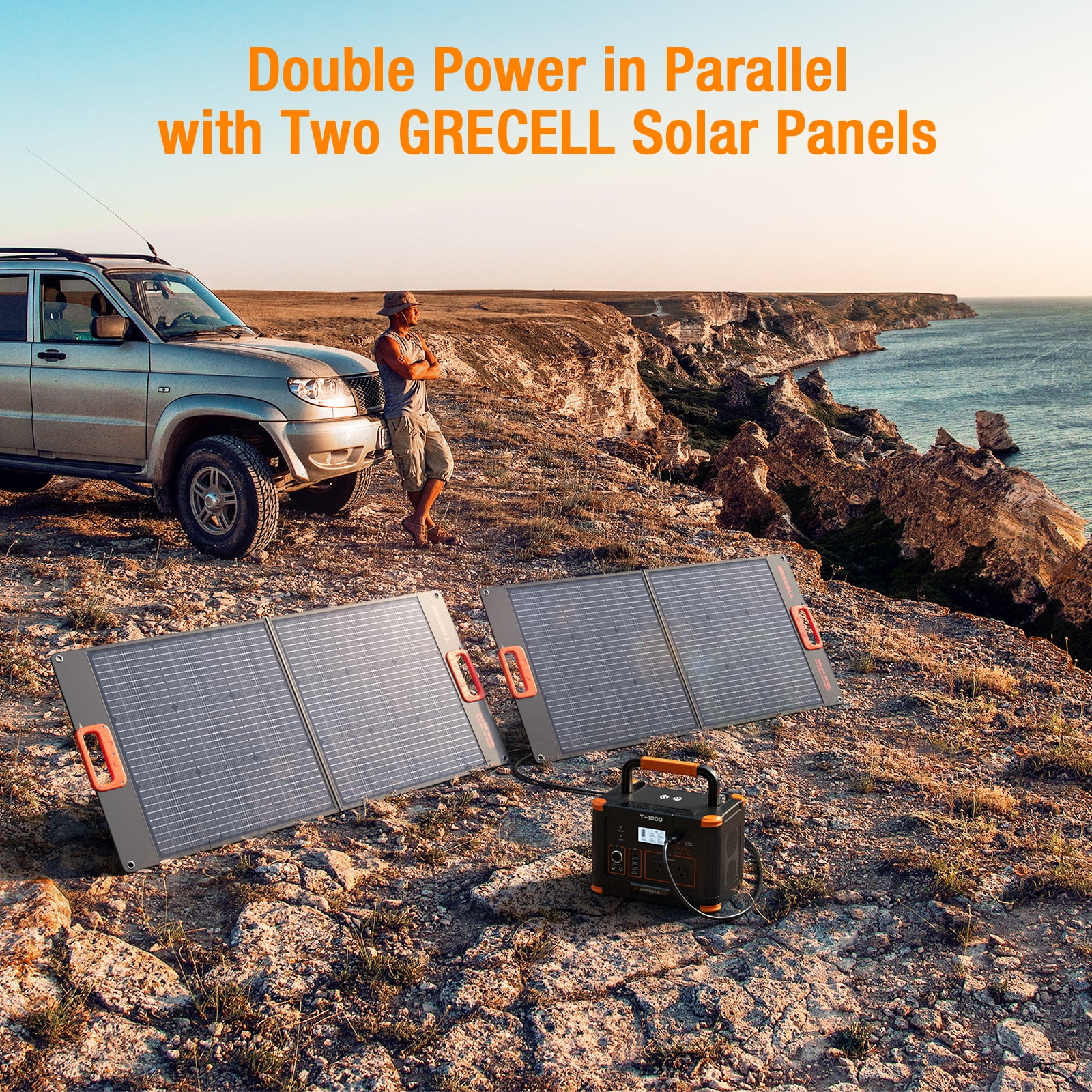 GRECELL 100W Portable Solar Panel for Power Station Generator with Solar Charger