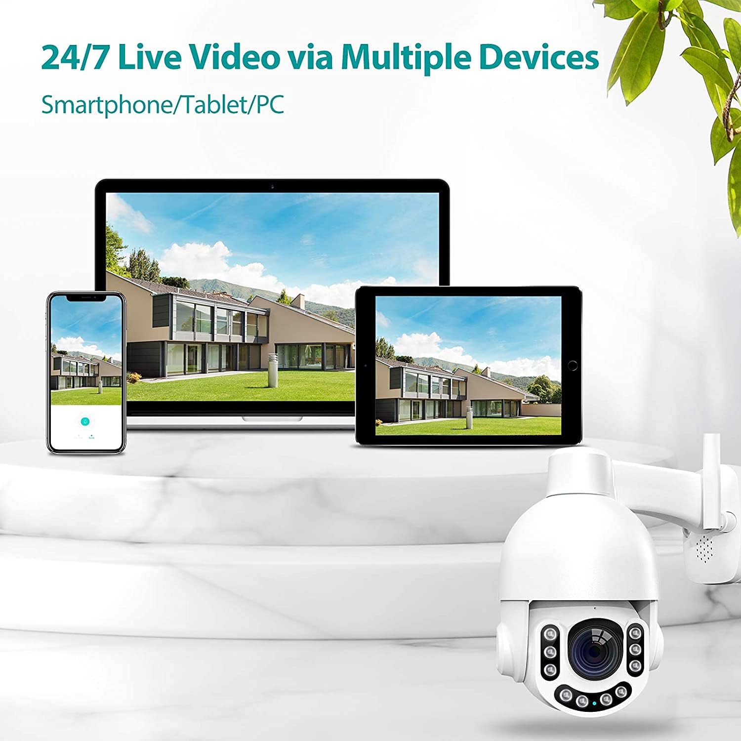 Security Camera Outdoor, Netvue Sentry pro 2k 3MP IP Camera, Pan/Tilt/8X Digital Zoom, 2.4G Wi-Fi Wireless Camera 2-Way Audio, Clear Night Vision