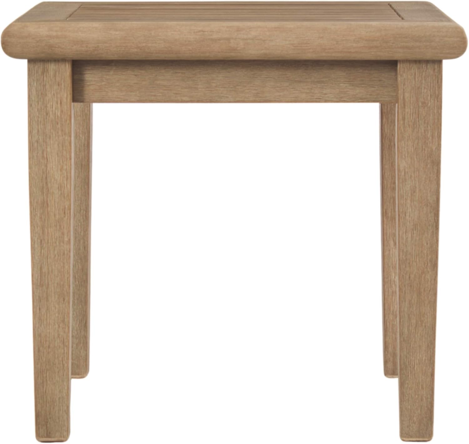 Signature Design by Ashley Gerianne Outdoor Eucalyptus Wood Square End Table, Beige