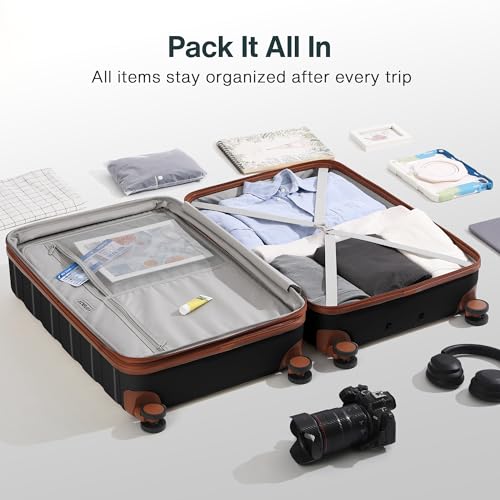 Luggage Sets 3 Piece (3-YEARS VIP SERVICE) Hardside Expandable Ultra Durable 100% PC Lightweight Carry On Travel Suitcase Set with TSA Lock Spinner