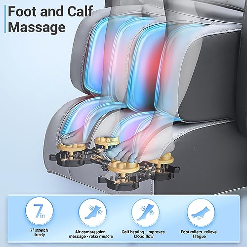 Massage Chair Full Body with Heat, Full Body Zero Gravity Shiatsu Massage Chair, Kneading Recliner w/ 20 Auto Modes, Foot Massage, Bluetooth