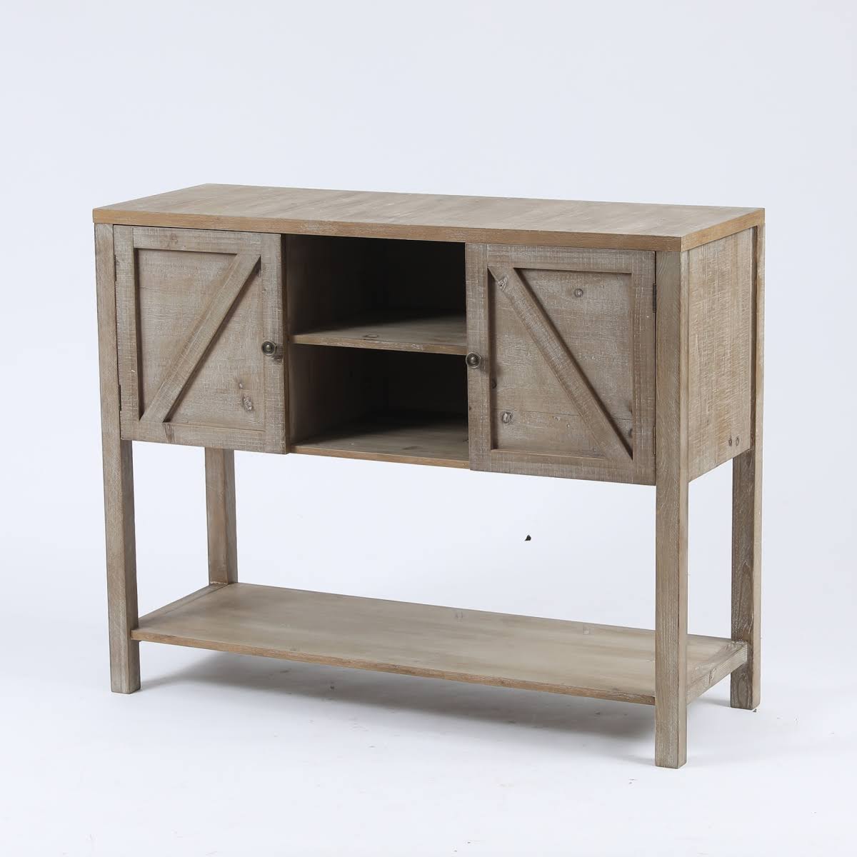 LuxenHome Wood Farmhouse Buffet Storage Cabinet