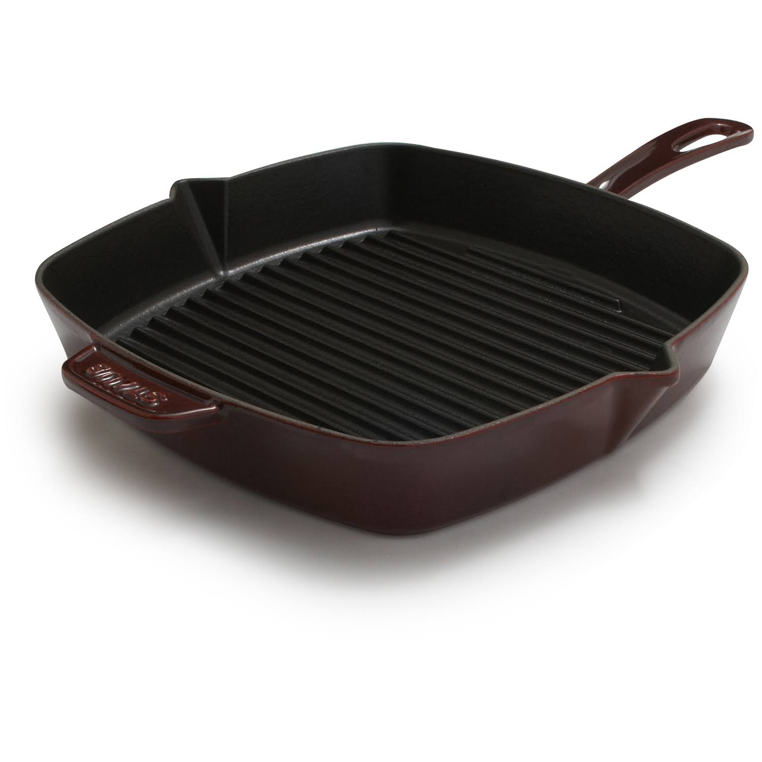 Staub Cast Iron Square Grill Pan, 10-in, Grenadine