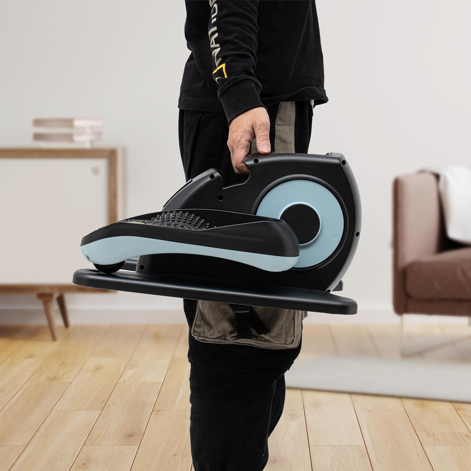Under desk Elliptical Machine for Seniors Rehab Electric Seated Leg-foot Pedal Exerciser, for Home & Office with Remote and LCD Monitor