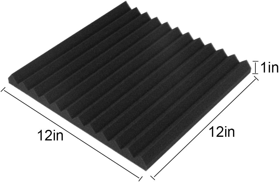 50 Pack Acoustic Panels Soundproof Studio Foam for Walls Sound Absorbing Panels Sound Insulation Panels Wedge for Home Studio Ceiling, 1" X 12" X 12"