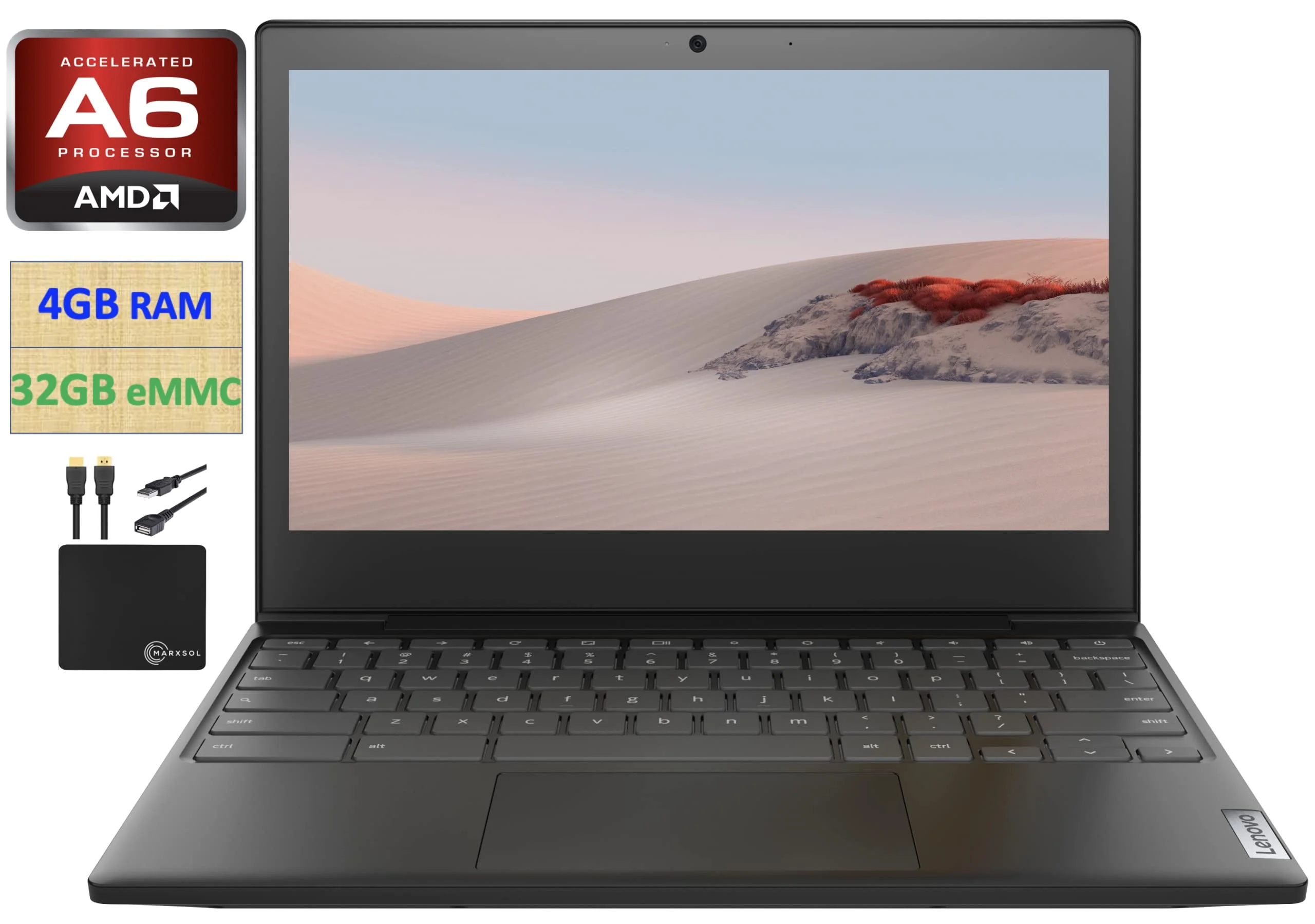 Lenovo 2022 Newest Lightweight Chromebook 3 11.6" HD Screen Laptop Business & Student, AMD Dual-Core A6-9220C, up to 2.7 GHZ, 4GB RAM