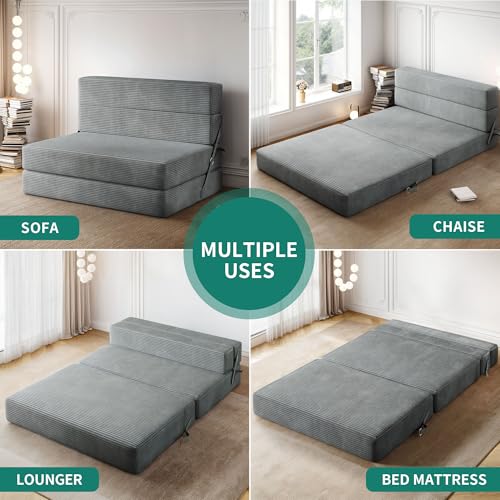 YITAHOME Convertible Folding Sofa Bed, Corduroy Fabric Fold Out Chair Bed