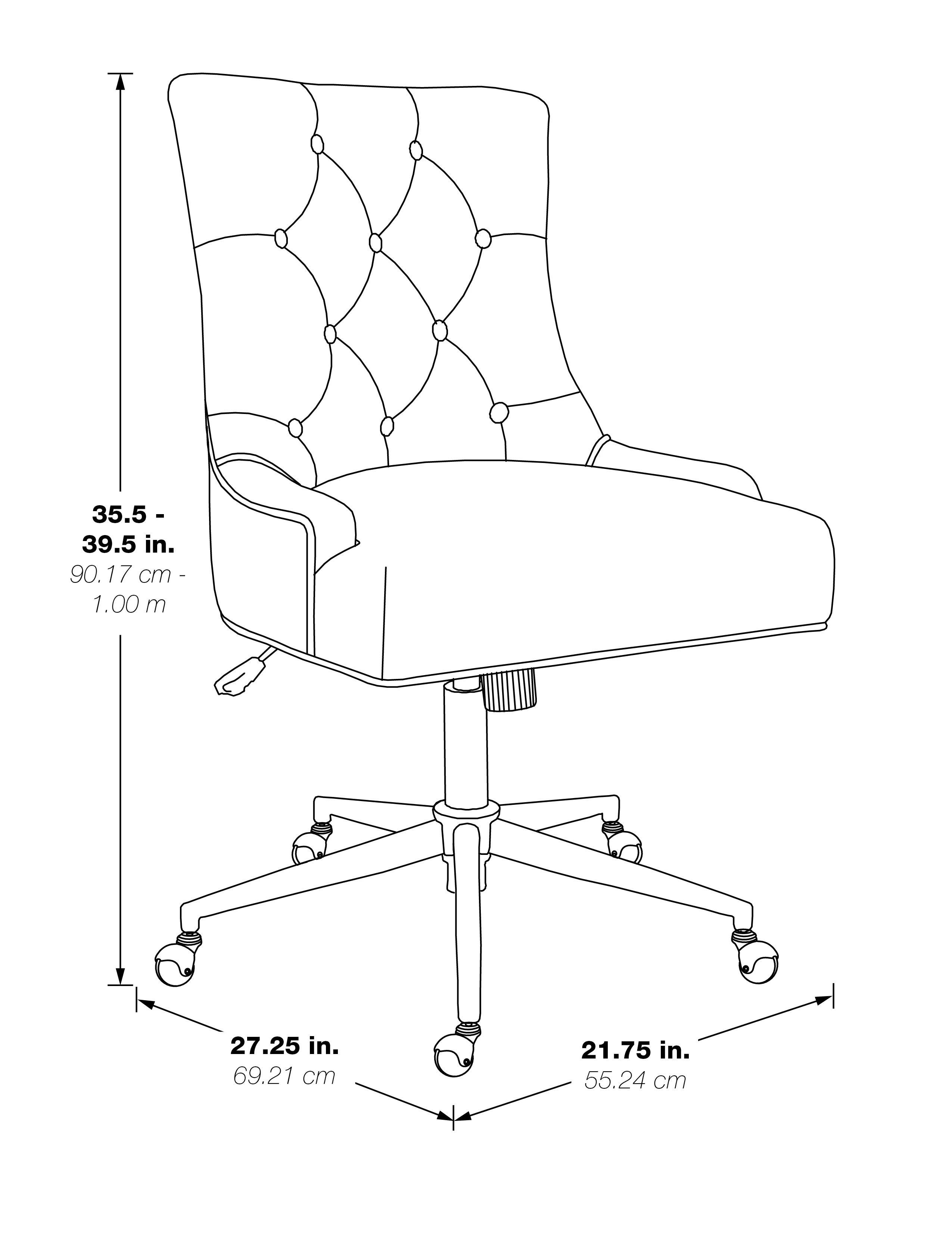 Amelia Office Chair in Mint Blue Fabric with Chrome Base