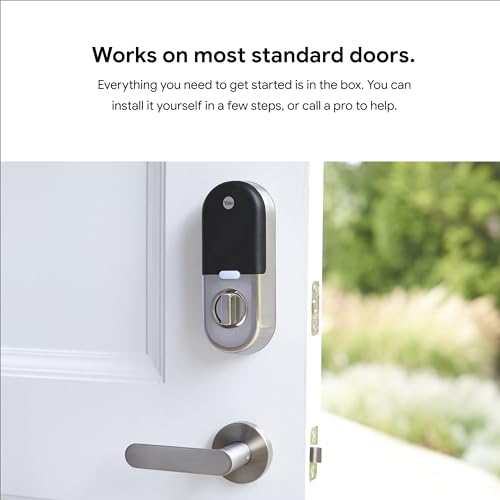 Google Nest x Yale Lock - Tamper-Proof Smart Lock for Keyless Entry - Keypad Deadbolt Lock for Front Door - Satin Nickel