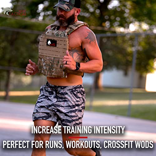 WOLF TACTICAL Adjustable Weighted Vest &ndash; WODs, Strength and Endurance Training, Fitness Workouts, Running